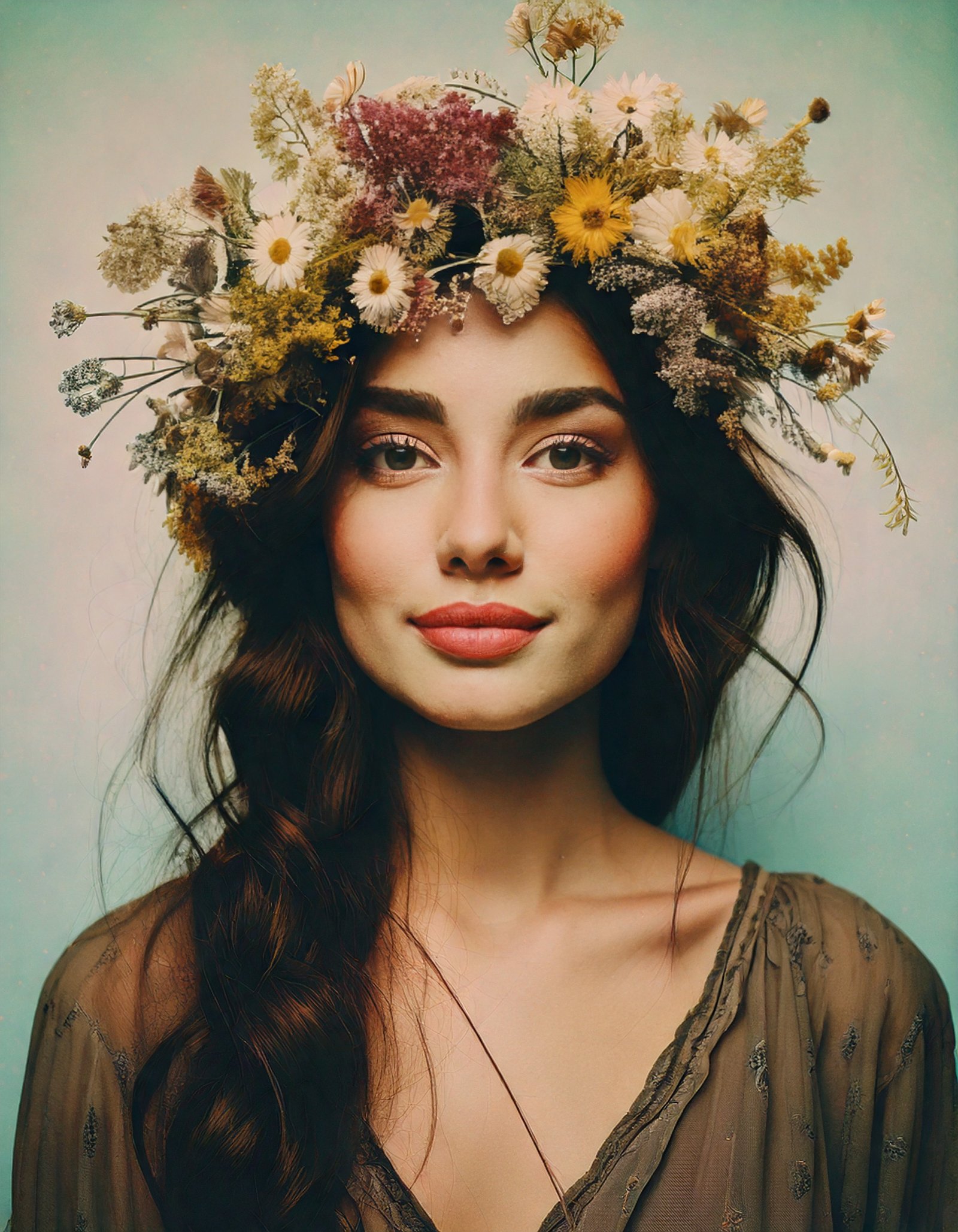 Portrait de femme au printemps